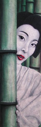 Geisha dans la foret de bambou